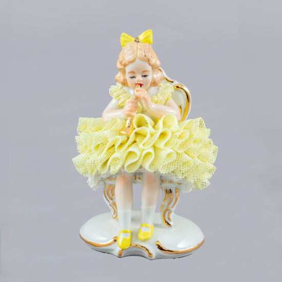 Vtg Dresden Irish Figure Sweet Dreamer Porcelain Lace Child