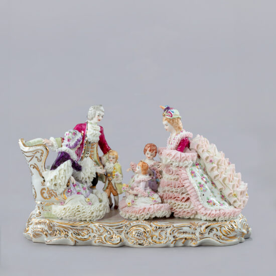 Rose of Tralee - pink half lace - Irish Dresden