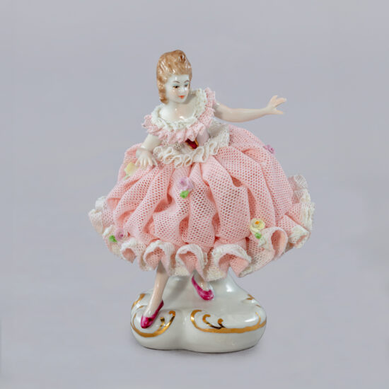 ビ*ビ様 #Irish Dresden 陶器人形 Rose of Tralee Rose of Tralee - pink half lace - Irish Dresden