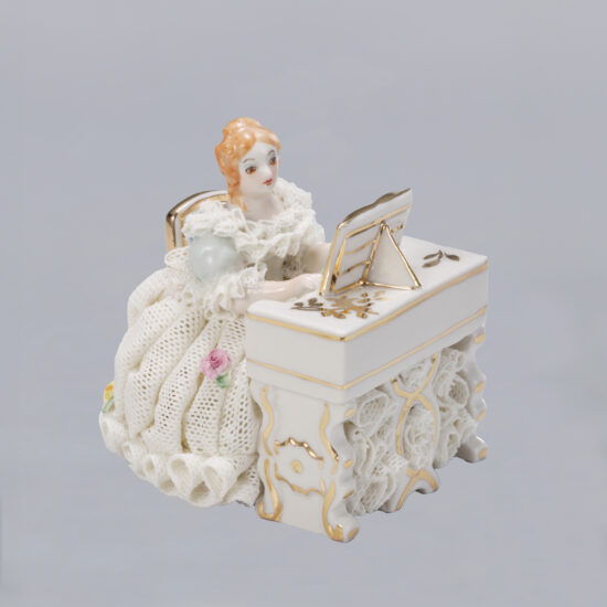 Rose of Tralee - pink half lace - Irish Dresden