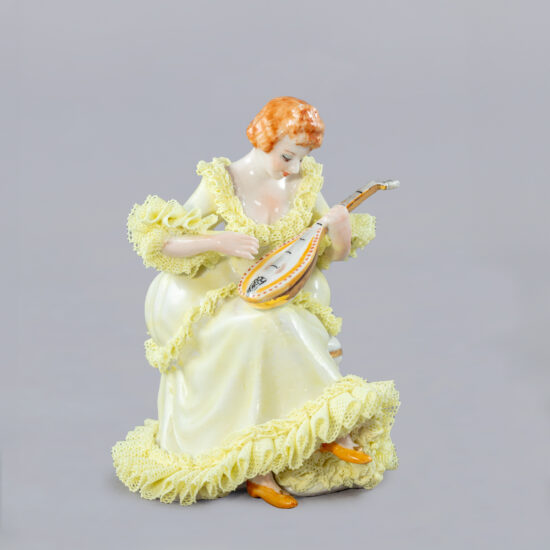 Rose of Tralee - pink half lace - Irish Dresden