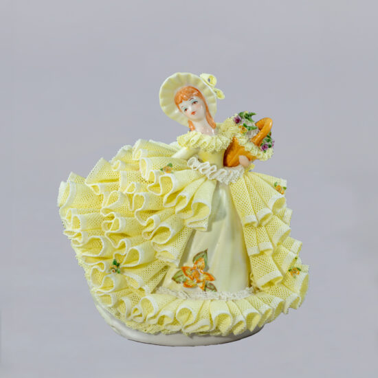 Rose of Tralee - pink half lace - Irish Dresden