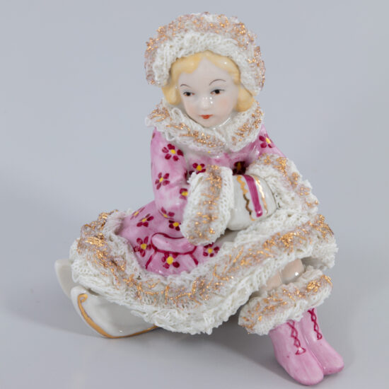 Vtg Dresden Irish Figure Sweet Dreamer Porcelain Lace Child